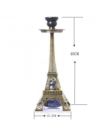 Eiffel Tower Hookah Shisha Kohle Tabac Chicha Double Pipe 40cm With Ceramic Bowl Cola Clamp Hose and Connector Accessories